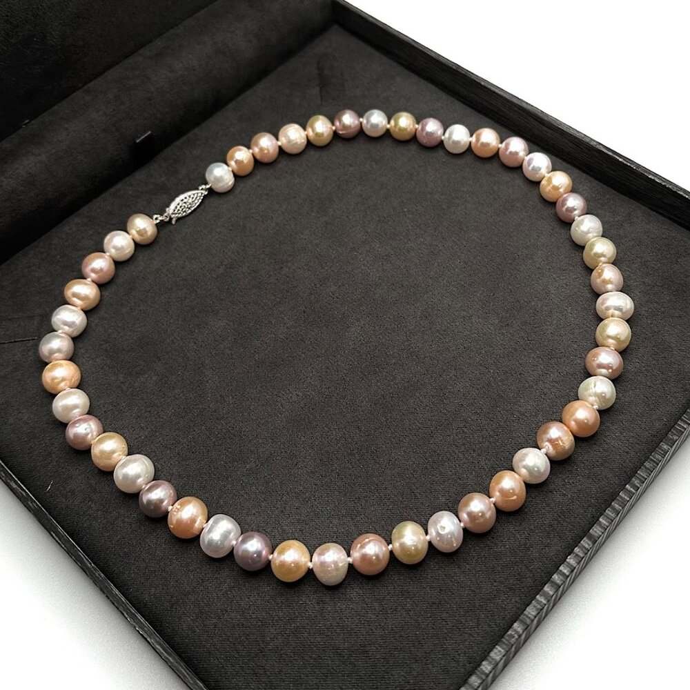 Imperial Pearls Cultured Pearl 925 Sterling Silver Beaded Necklace 18"
